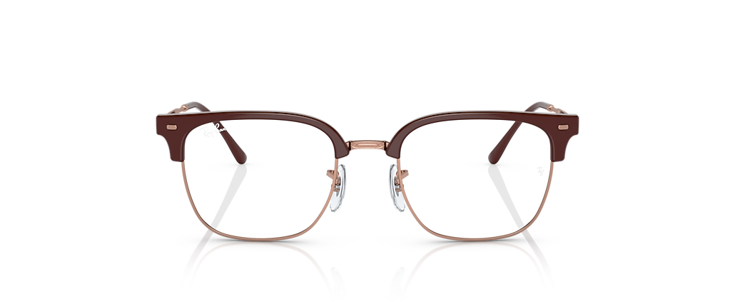 Ray-Ban RB7216F New Clubmaster Optics Bordeaux On Rose Gold Frames