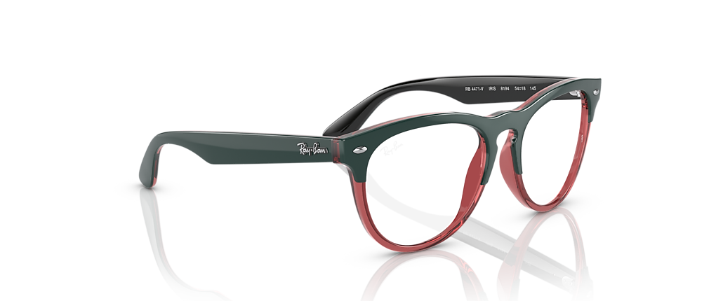 Ray-Ban RB4471V Iris Optics Dark Green On Transparent Light Red Frames