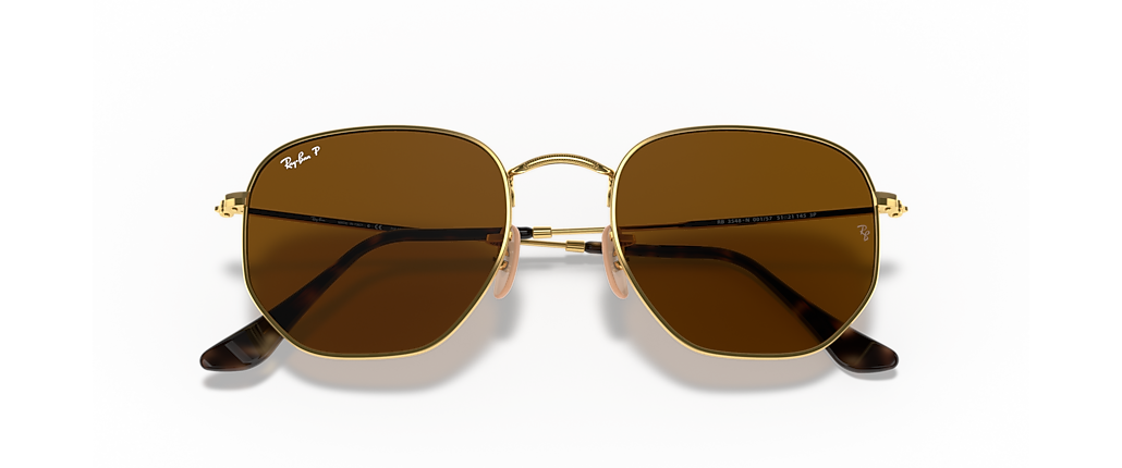 Ray-Ban RB3548N Hexagonal Flat Lenses Arista Gold Sunglasses