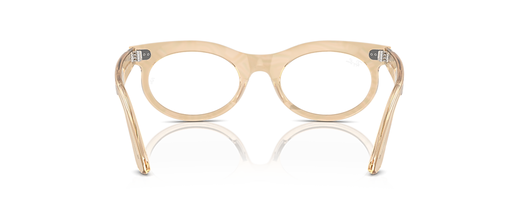 Ray-Ban RB2242V Wayfarer Oval Optics Change Photo Waves Brown Frames