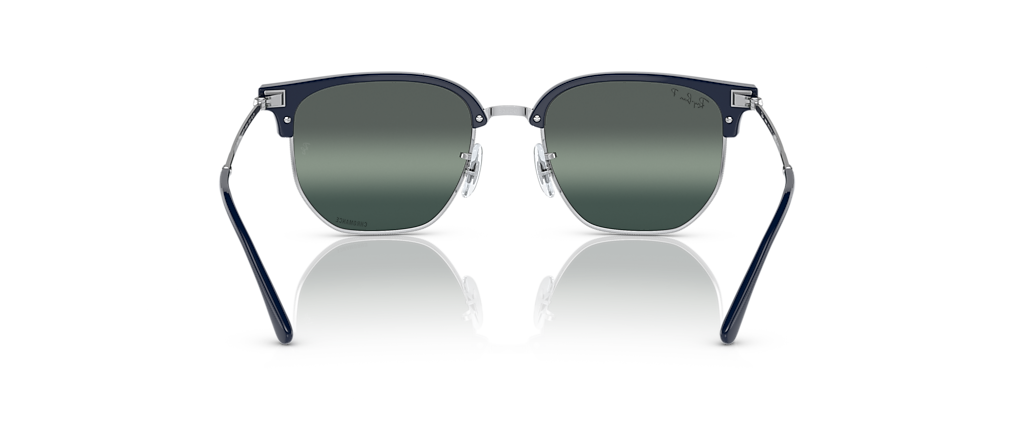 Ray-Ban RB4416 New Clubmaster Polarized+ Lenses Blue On Silver Sunglasses