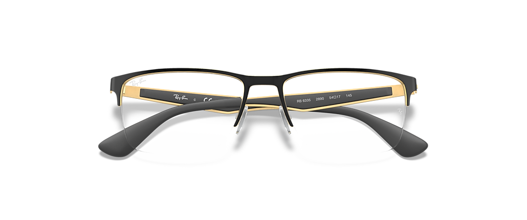 Ray-Ban RB6335 Optics Black On Gold Frames