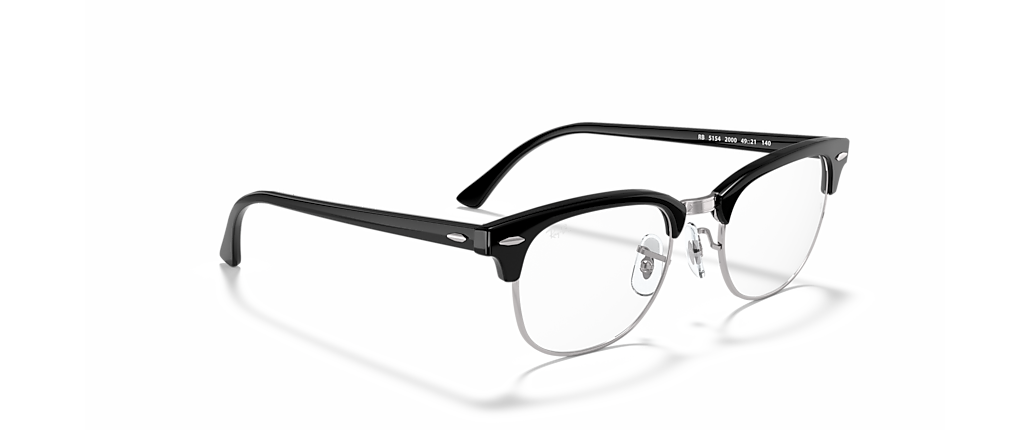 Ray-Ban RB5154 Clubmaster Optics Black On Silver Frames