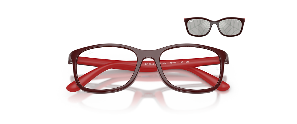 Ray-Ban RB9644S Ray-Ban MARVEL© - Spiderman RB9644S Kids Polished Dark and Rubber Red Sunglasses