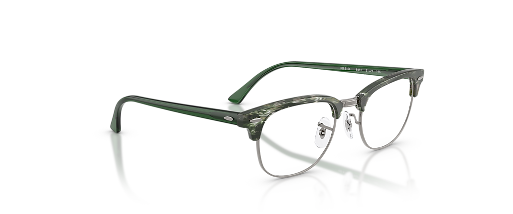 Ray-Ban RB5154 Clubmaster Transparent Fantasy Green On Gunmetal Frames