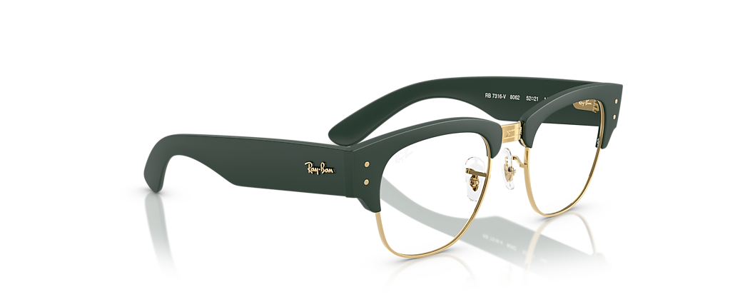 Ray-Ban RB7316V Mega Clubmaster Optics Liteforce Sand Green On Gold Frames