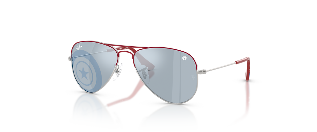 Ray-Ban RB9506S Ray-Ban MARVEL© - Captain America Mini Aviator Silver With Top Red Sunglasses
