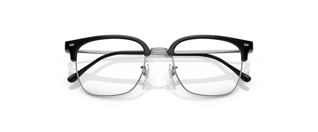 Ray-Ban RB7216F New Clubmaster Optics Black On Silver Frames