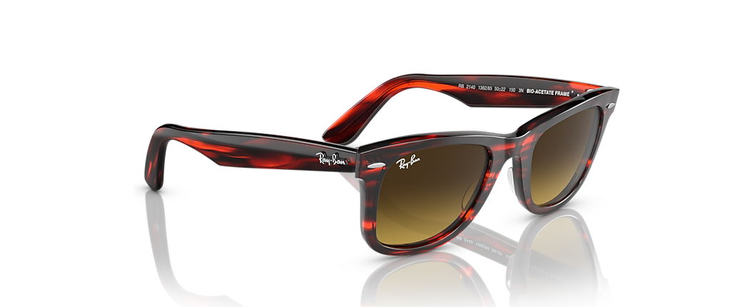 Ray-Ban RB2140 Original Wayfarer Bio-Based Striped Red Sunglasses