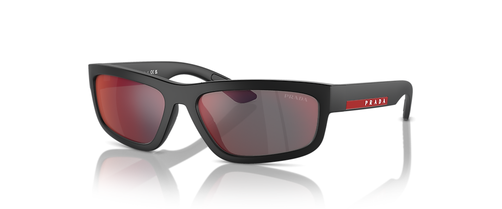 Prada Linea Rossa PS 05ZS Black Rubbered Sunglasses