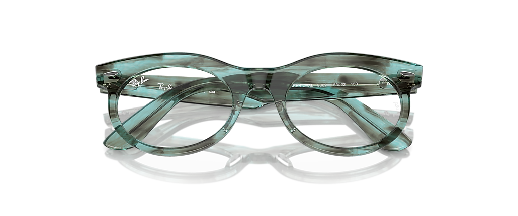 Ray-Ban RB2242VF Wayfarer Oval Optics Striped Transparent Green Frames
