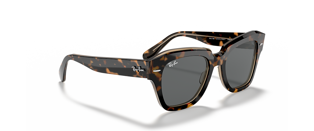 Ray-Ban RB2186 State Street Havana On Transparent Brown Sunglasses