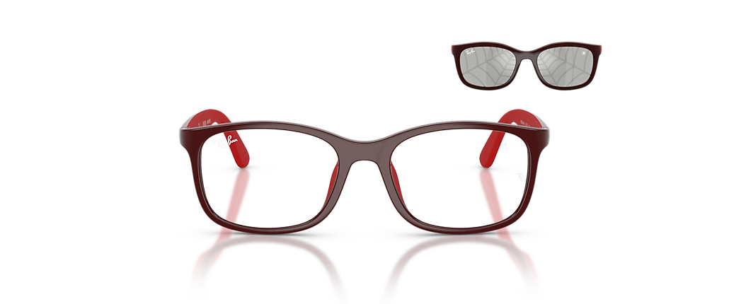 Ray-Ban RB9644S Ray-Ban MARVEL© - Spiderman RB9644S Kids Polished Dark and Rubber Red Sunglasses
