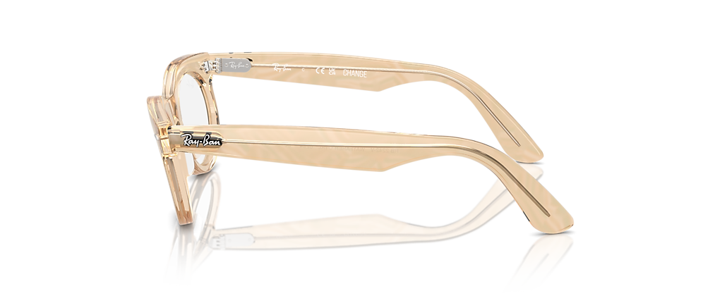 Ray-Ban RB2242V Wayfarer Oval Optics Change Photo Waves Brown Frames