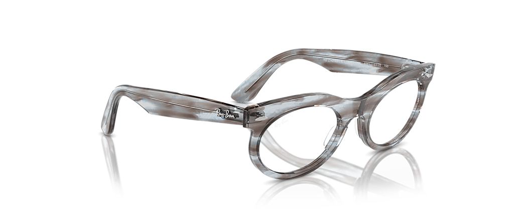 Ray-Ban RB2242VF Wayfarer Oval Optics Striped Transparent Blue Frames