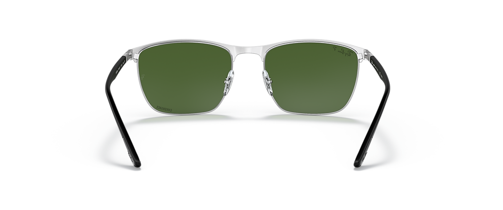 Ray-Ban RB3686 Polarized+ Lenses Black On Silver Sunglasses