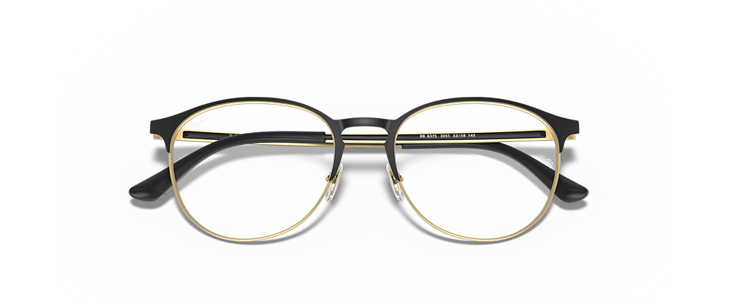 Ray-Ban RB6375 Optics Black On Gold Frames