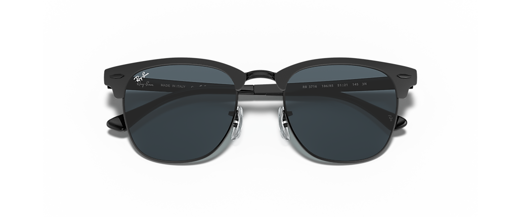 Ray-Ban RB3716 Clubmaster Metal Black Sunglasses