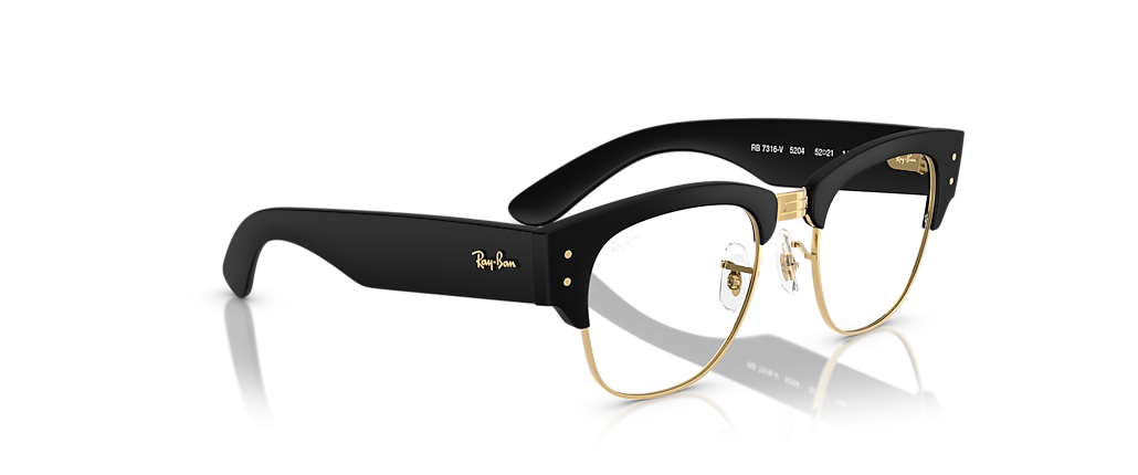 Ray-Ban RB7316V Mega Clubmaster Optics Liteforce Sand Black On Gold Frames