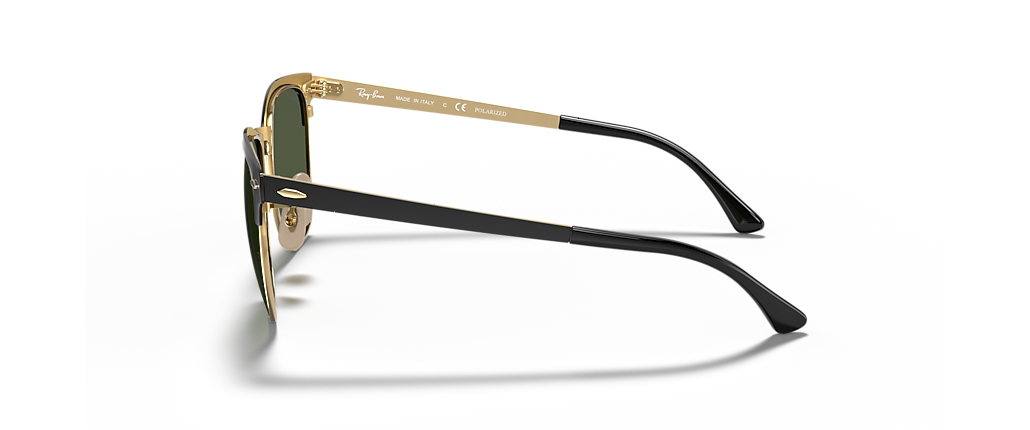 Ray-Ban RB3716 Clubmaster Metal Black On Gold Sunglasses