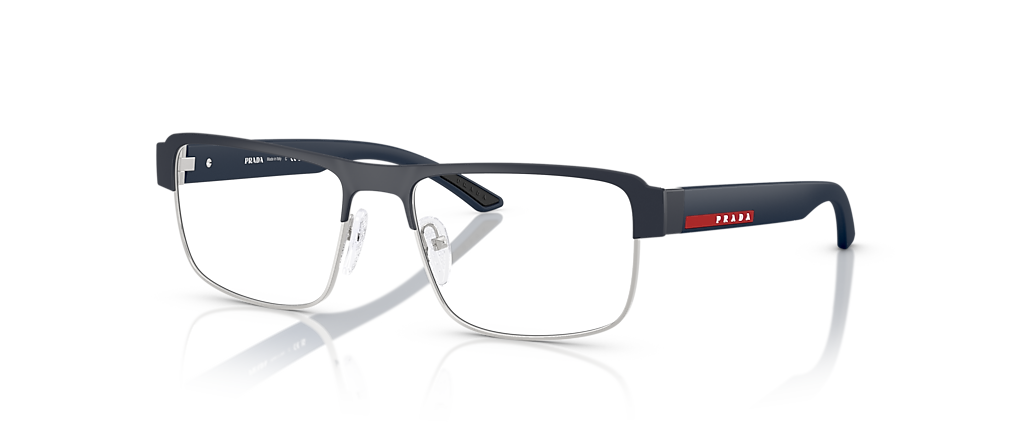 Prada Linea Rossa PS 51RV Blue Baltic Rubber/Silver Frames