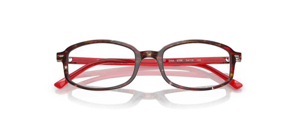 Ray-Ban RB5432 Sam Optics Transparent Shade Fantasy Red Frames
