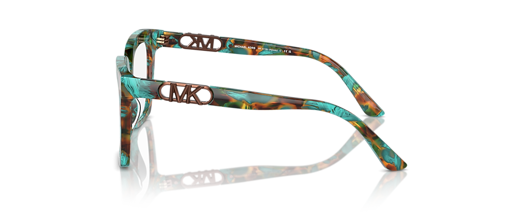 Michael Kors MK4119U Nassau Teal Graphic Tortoise Frames