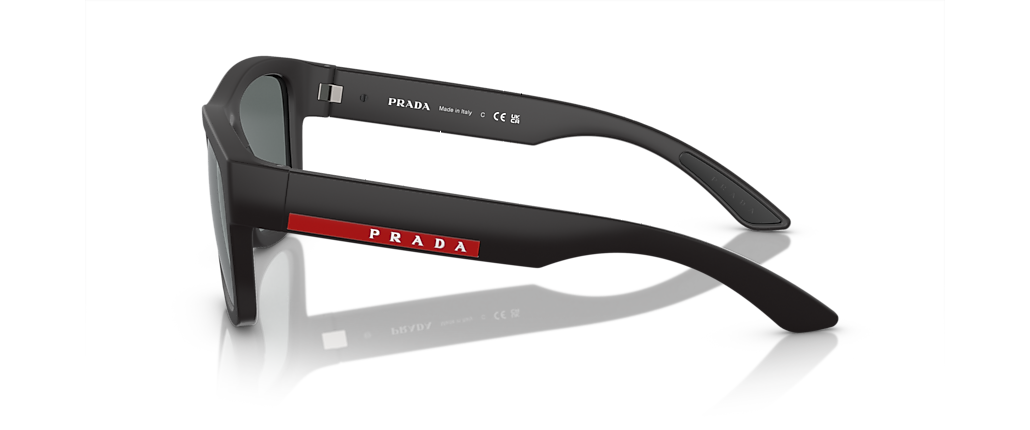 Prada Linea Rossa PS 01ZSF Black Rubber Sunglasses