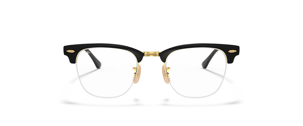 Ray-Ban RB3716VM Clubmaster Metal Optics Black On Gold Frames