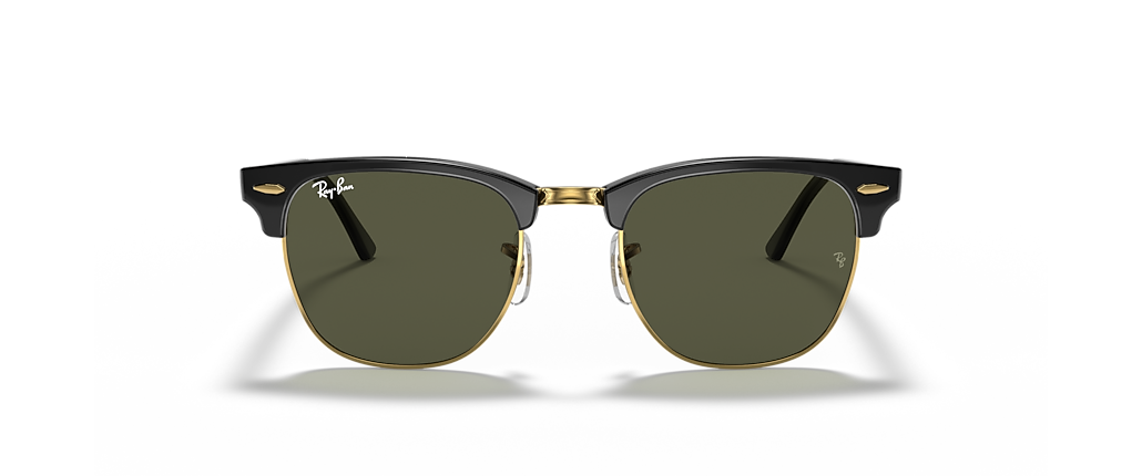 Ray-Ban RB3016 Clubmaster Classic Black On Gold Sunglasses