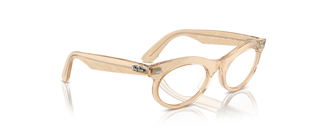 Ray-Ban RB2242V Wayfarer Oval Optics Change Photo Waves Brown Frames