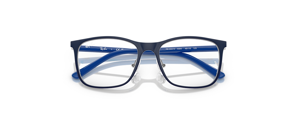Ray-Ban RB9551V Optics Kids Blue On Silver Frames