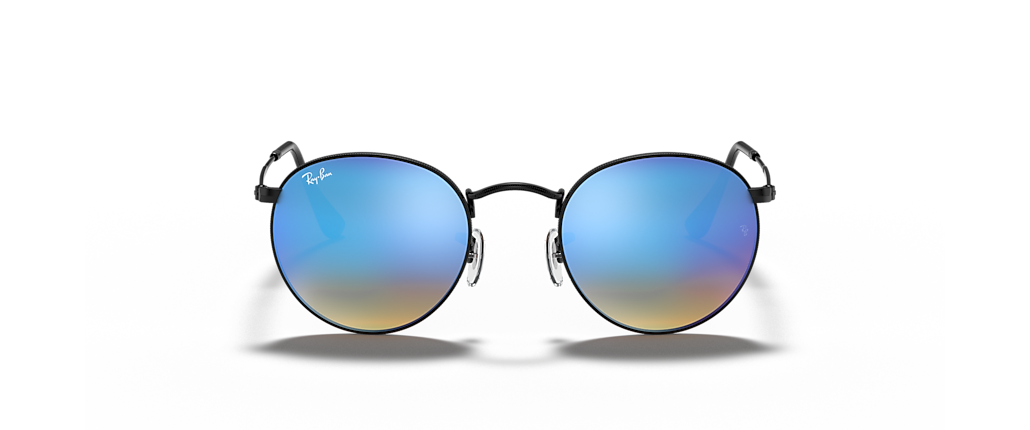 Ray-Ban RB3447 Round Flash Lenses Gradient Black Sunglasses