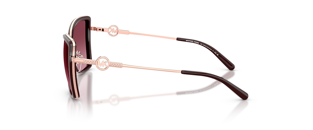Michael Kors MK1067B Corsica Rose Gold/Cordovan Sunglasses
