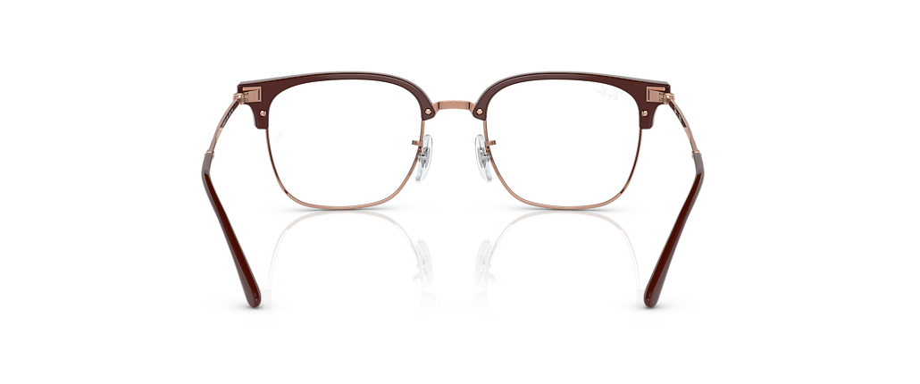 Ray-Ban RB7216F New Clubmaster Optics Bordeaux On Rose Gold Frames