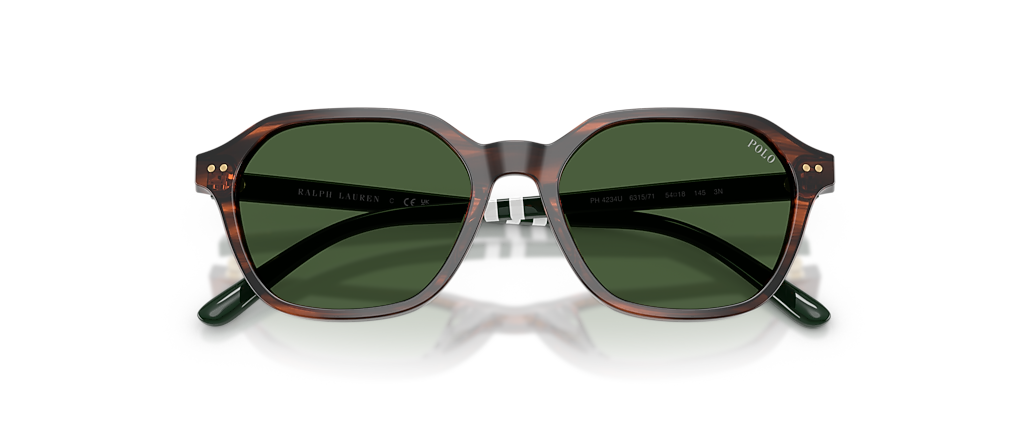 Polo Ralph Lauren PH4234U Shiny Striped Brown Sunglasses
