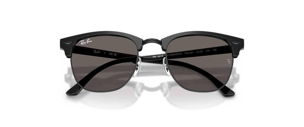 Ray-Ban RB3016 Clubmaster Classic Black On Black Sunglasses