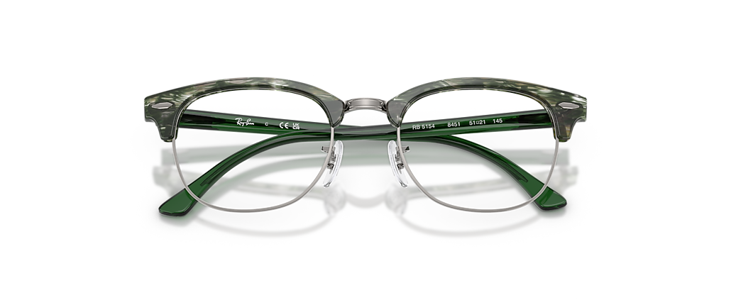 Ray-Ban RB5154 Clubmaster Transparent Fantasy Green On Gunmetal Frames