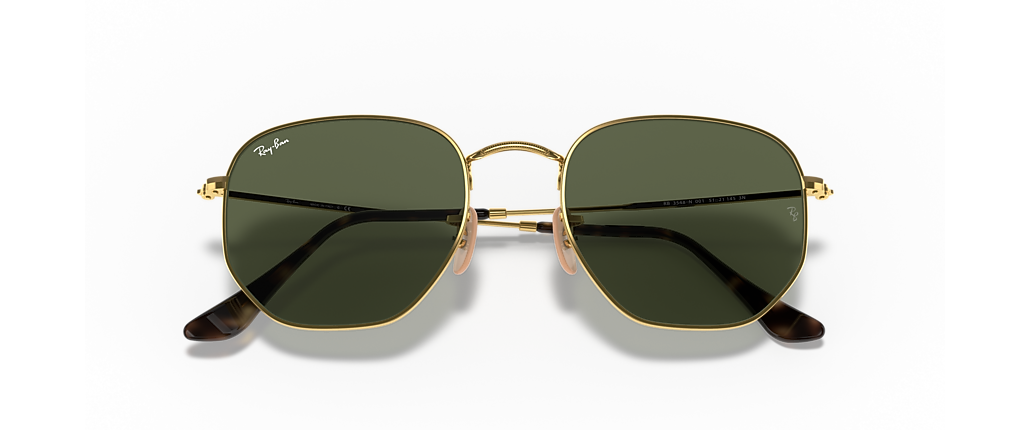 Ray-Ban RB3548N Hexagonal Flat Lenses Arista Gold Sunglasses
