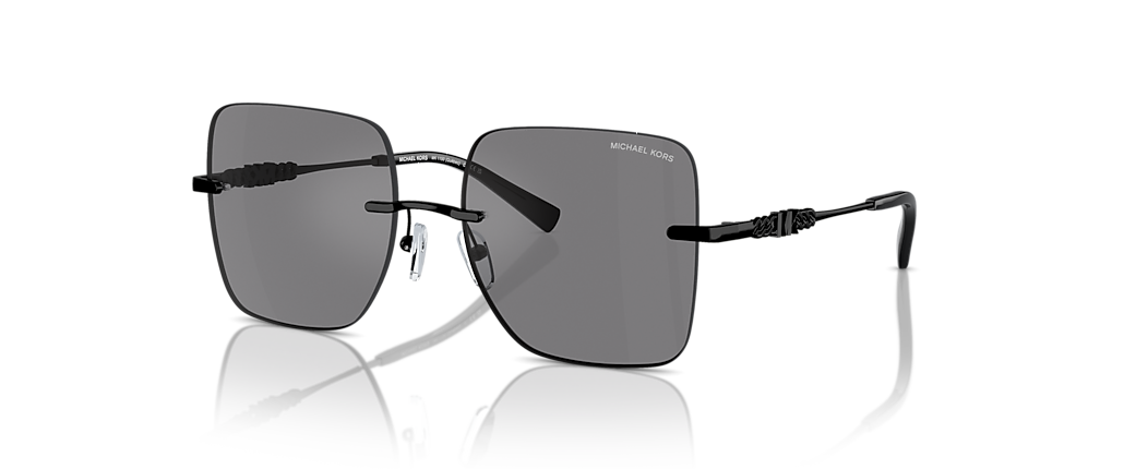 Michael Kors MK1150 Québec Grey Solid Black Mirror Sunglasses