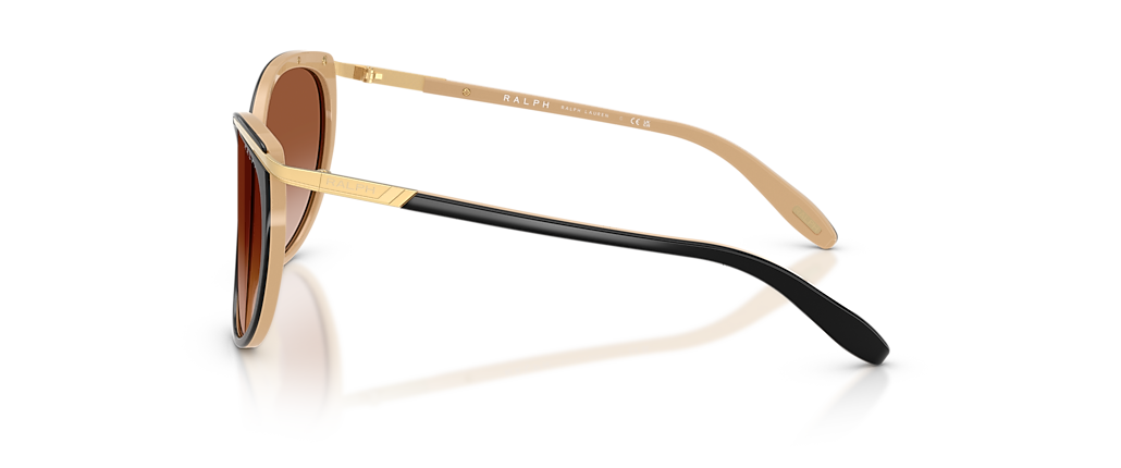 Ralph RA5150 Shiny Black On Nude & Gold Sunglasses