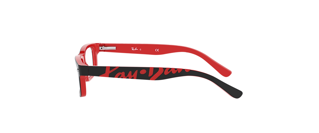 Ray-Ban RB1535 Optics Kids Black On Red Frames