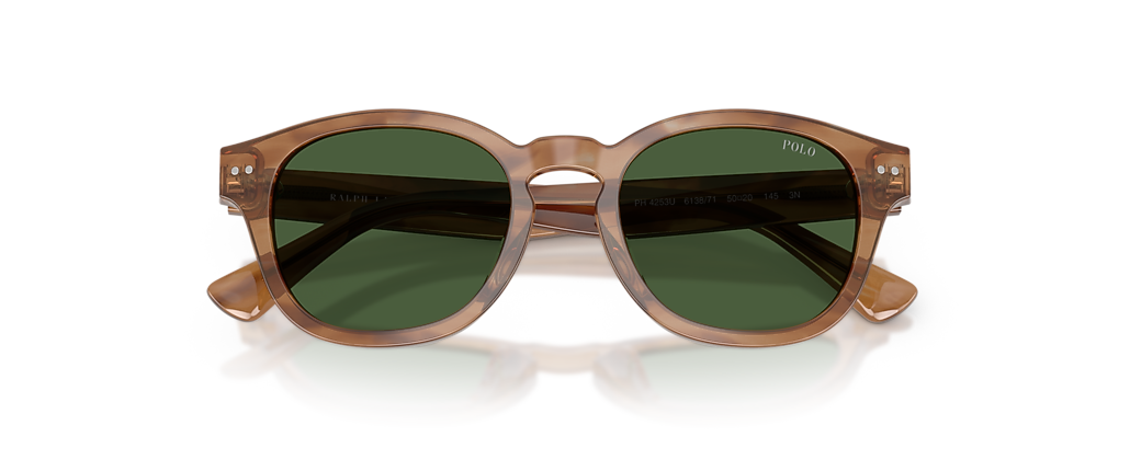 Polo Ralph Lauren PH4253U Shiny Light Brown Striped Sunglasses