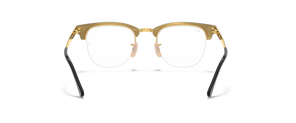 Ray-Ban RB3716VM Clubmaster Metal Optics Black On Gold Frames