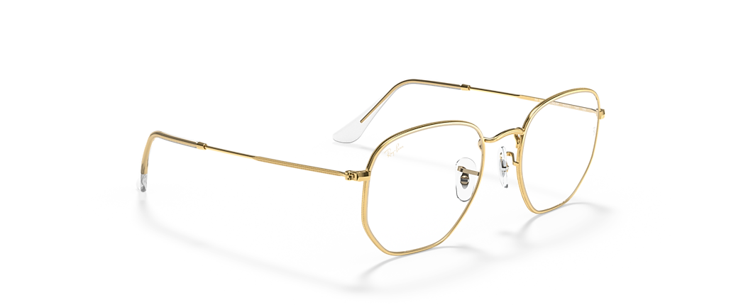 Ray-Ban RB3548 Hexagonal Blue-Violet Light Clear Gold Sunglasses