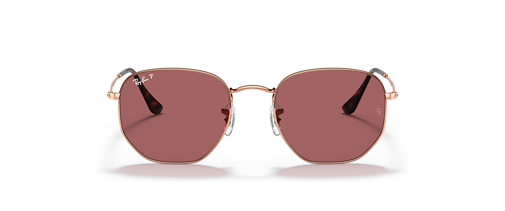 Ray-Ban RB3548N Hexagonal Flat Lenses Rose Gold Sunglasses
