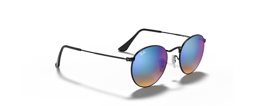Ray-Ban RB3447 Round Flash Lenses Gradient Black Sunglasses