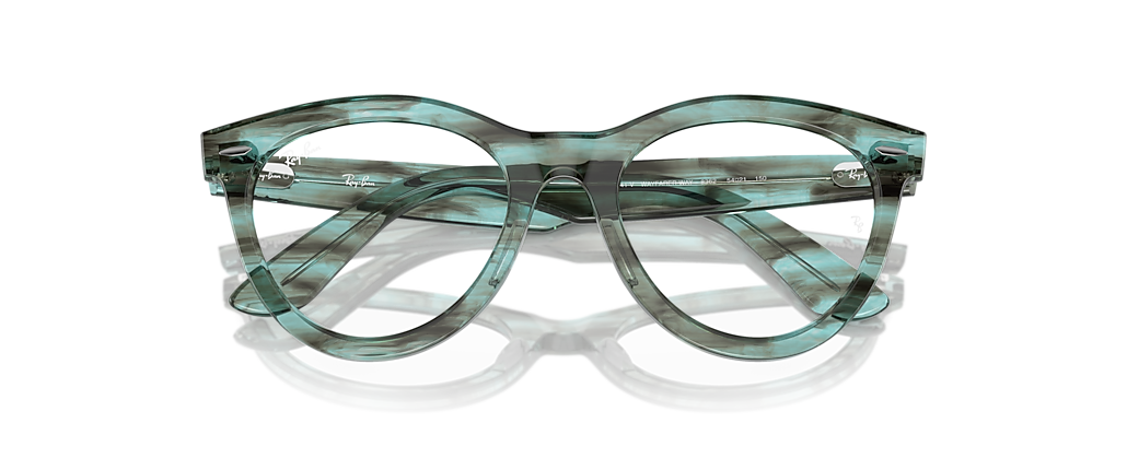 Ray-Ban RB2241V Wayfarer Way Optics Striped Transparent Green Frames