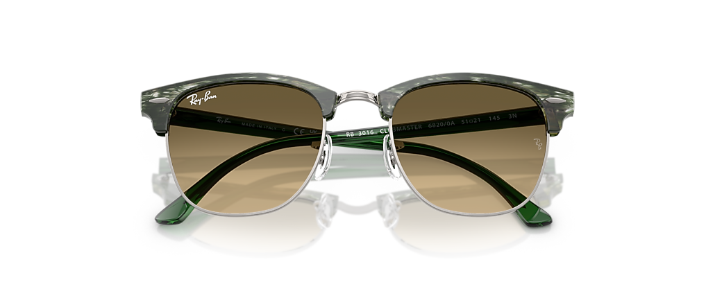 Ray-Ban RB3016 Clubmaster Transparent Shade Fantasy Green Sunglasses