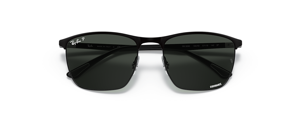 Ray-Ban RB3686 Polarized+ Lenses Black Sunglasses